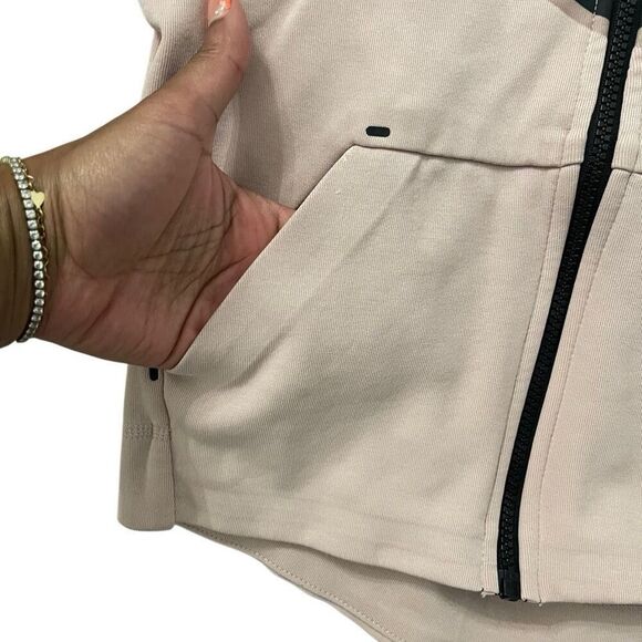 Nike Girls Tech Fleece Full-Zip Hoodie Pink Oxford Black Size Small CZ2570-601 - Picture 7 of 16